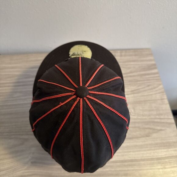 New Era Fitted Hat 5950 Black Red Stripped Chicago Bulls NBA 7 3/8 - Picture 5 of 8